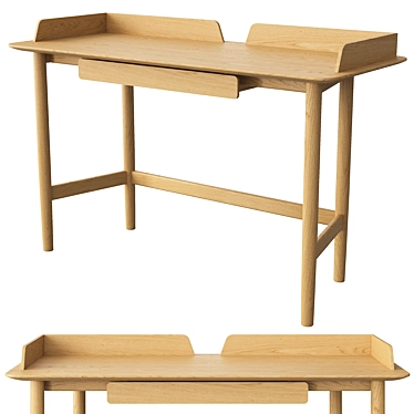 Modern Wooden Table Lightwood MARUNI 3D model image 1 