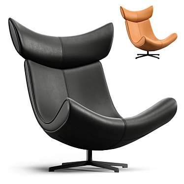 Elegant Toro Armchair, Black 3D model image 1 