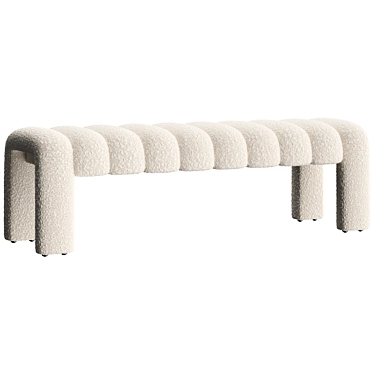 Stylish Willis Bench Boucle Natural 3D model image 1 