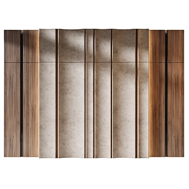 Modern Wood Fabric Wall Panels 3D model image 1 