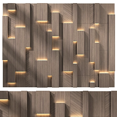 Geometric Wall Panel Decor Design 3D model image 1 