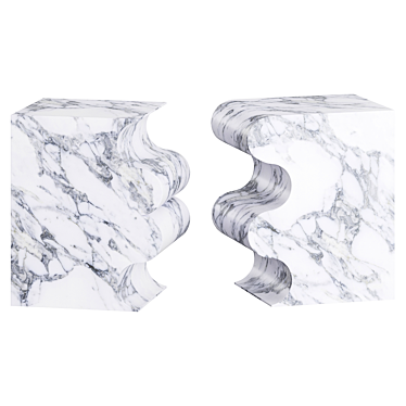 Marble Sculptural Side Tables 3D model image 1 