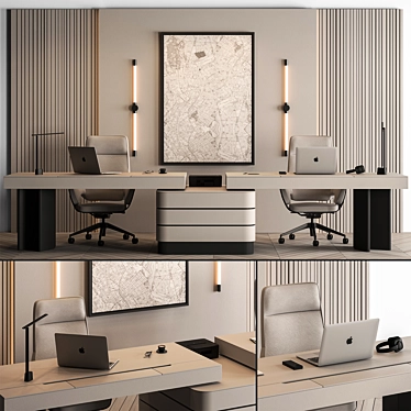 Executive Office Desk - Managerial Elegance 3D model image 1 