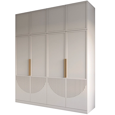 Modern Swing Door Wardrobe 3D model image 1 