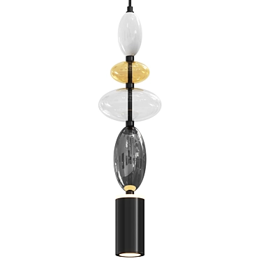  Adjustable Monochrome Pendant Light 3D model image 1 