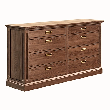 Vivid Veneer Vaza Wood Chest 3D model image 1 