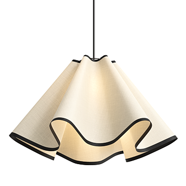 Vintage Fabric Pendant Light 3D model image 1 