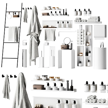 Modern Bathroom Accessory Set - 3D Model 3D model image 1 