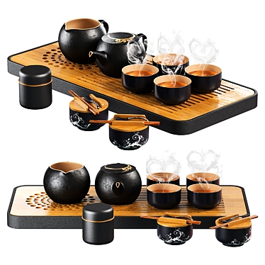 Elegant Tea Set Model Design 3D model image 1 