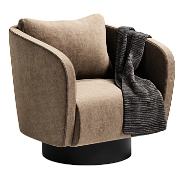 Luxurious Velvet Armchair with Style 3D model image 1 