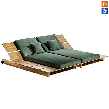 Stylish RODA-EOLIE Lounger 3D model image 1 