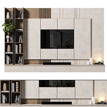 Elegant TV Wall Unit 2015 3D model image 1 