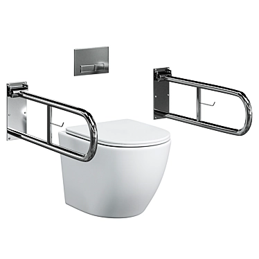 Otobir Handicap Handle Bar Bathroom Toilet with Toilet Paper Holder Brushed Satin Stainless Steel Surface