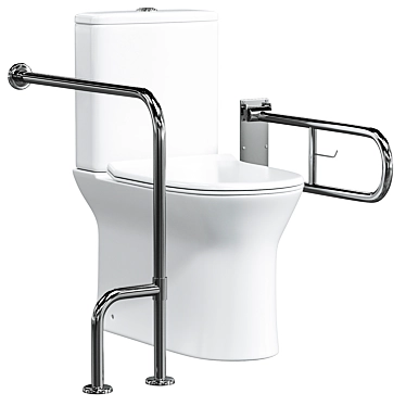 Stainless Steel Toilet Safety Grab Handle 3D model image 1 