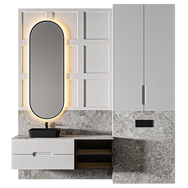 Luxury Bathroom 3D Model Set 3D model image 1 