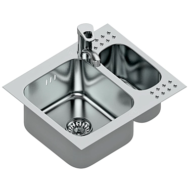 Designer Stainless Steel Sink Bowls 3D model image 1 