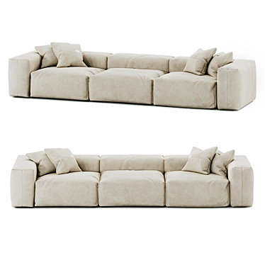 Modular Sofa with Cushions 3D model image 1 