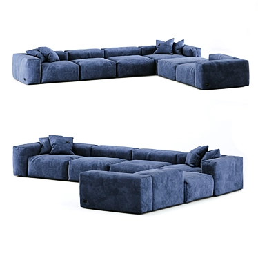 Corner modular sofa with pillows