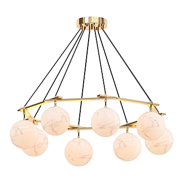 Elegant Alabaster Chandelier VRay/Corona 3D model image 1 