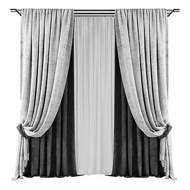  Modern Geometric Curtain Design 3D model image 1 