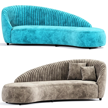 Contemporary Curved Sofa Design Accessory 3D model image 1 