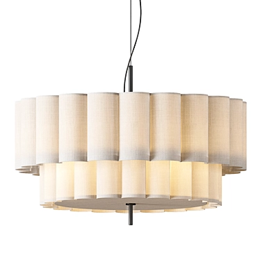 Natural Linen Pendant Light 3D model image 1 