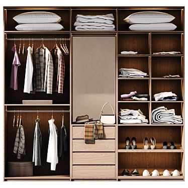 Title: Open Wardrobe Closet 3D model image 1 