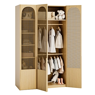 Kids Wardrobe with Accessories 3D model image 1 