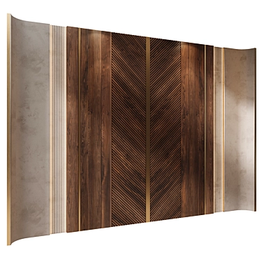 Modern Wood Fabric Wall Panels 3D model image 1 