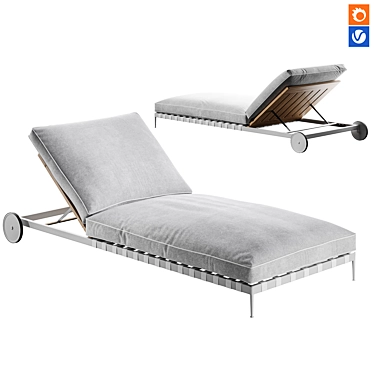 Flexform Atlante Outdoor Lounge Chaise 3D model image 1 