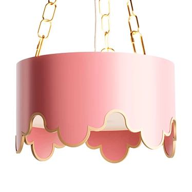 Postmodern Pink Iron Ceiling Light 3D model image 1 