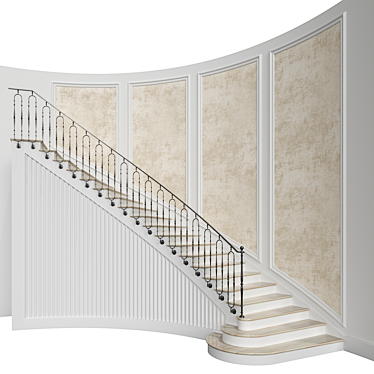 Classic Spiral Staircase 5 3D model image 1 