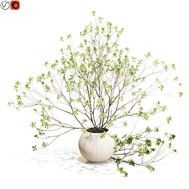 Elegant Floral Arrangement Sculpture 3D model image 1 