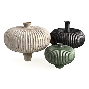 Mystical Mushroom Vases in Various Sizes 3D model image 1 