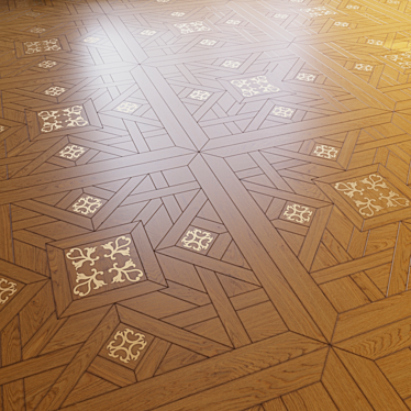 Geometric Patterned Parquet Flooring 3D model image 1 