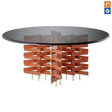 Mid-Range Stylish Baxter-Loom Dining Table 3D model image 1 