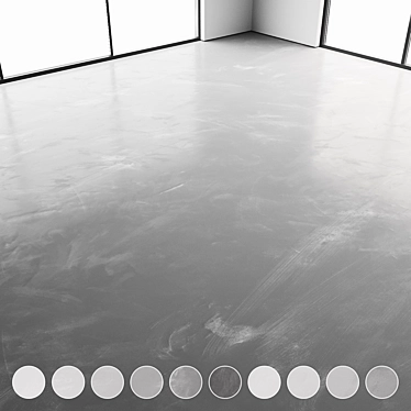 Concrete floor with white and black stains