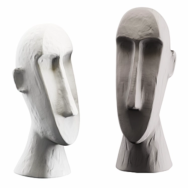 Sleek Modern Face Sculpture 3D model image 1 