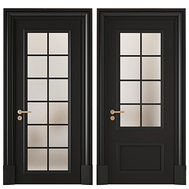 Modern Entrance Door Set 77 3D model image 1 