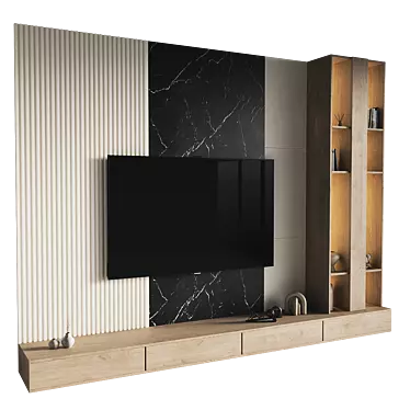 Modern TV Wall Set Model 3D model image 1 