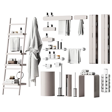 Modern Bathroom Accessories Set 3D model image 1 