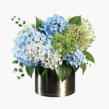 Hydrangea Vase Bouquet with Textures 3D model image 1 