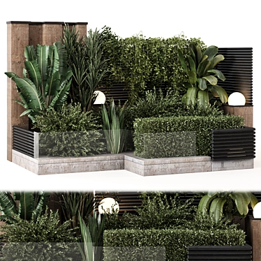 Modern Backyard Landscaping Set 3D model image 1 