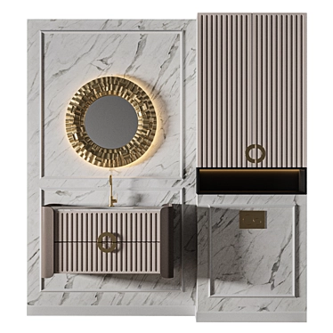 Modern Luxury Bathroom 3D Model 3D model image 1 