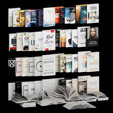 Set of Open and Closed Books 3D model image 1 