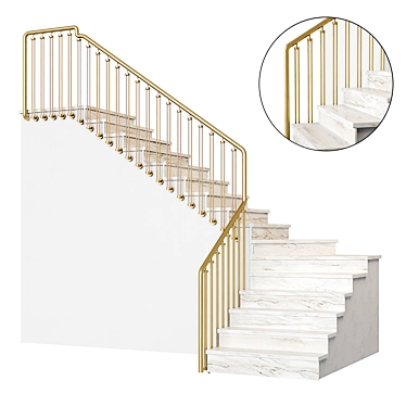 Marble Staircase Marvel 28 3D model image 1 