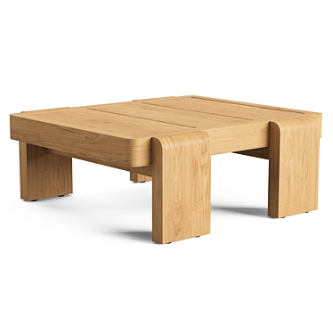 Vigo Teak Side Table, Natural 3D model image 1 