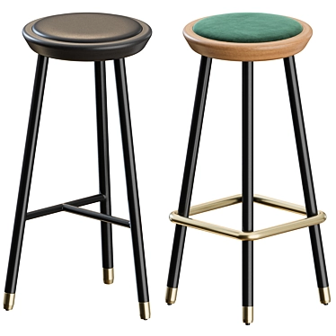 Modern Drop Stools Set by Topos Workshop 3D model image 1 