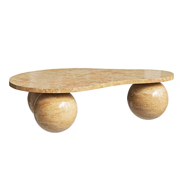 Travertine Sphere Coffee Table 3D model image 1 