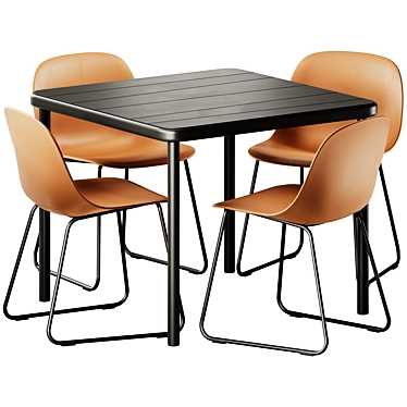 Modern Outdoor Chair & Table 3D model image 1 